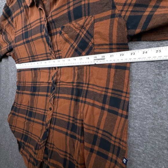 GAP Plaid Flannel‎ Women XL Shirt Orange Black Long Sleeve Cabincore Rustic Cozy - Picture 12 of 12